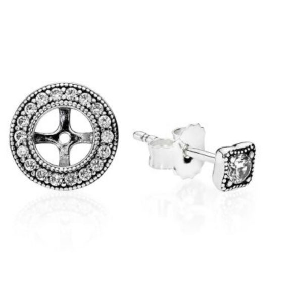 Pandora vintage allure earrings, clear cubic zirconia - Picture 2 of 4
